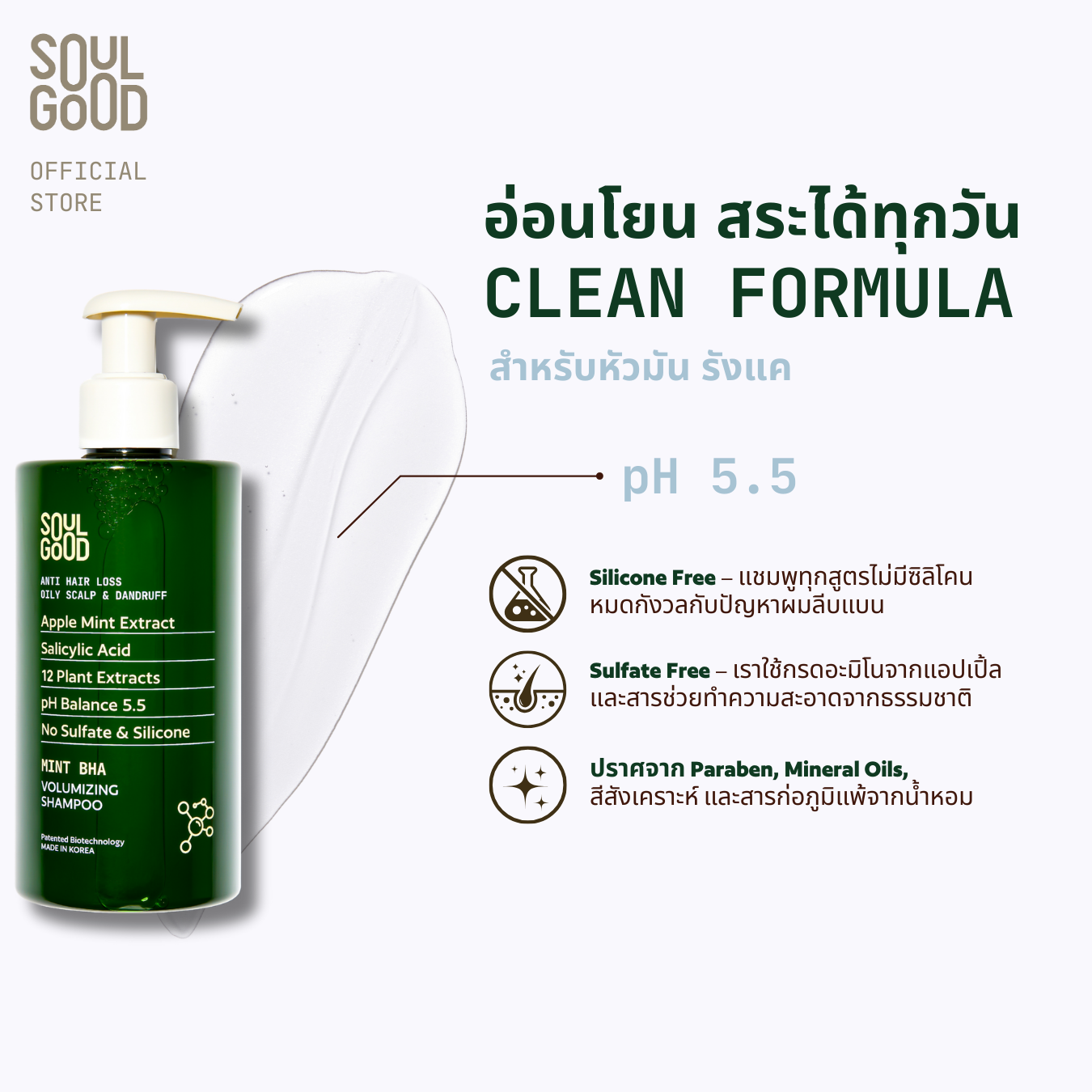 Mint BHA Anti Hair Loss Oily Dandruff Scalp Shampoo 300ml