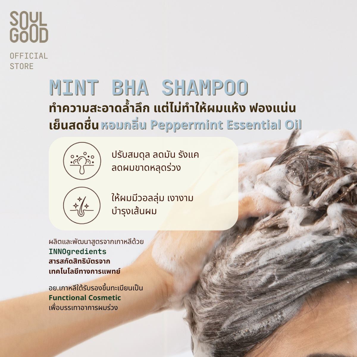 Mint BHA Anti Hair Loss Oily Dandruff Scalp Shampoo 300ml